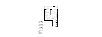 A black and white image of a floor plan for a house.