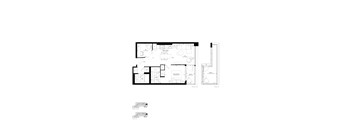 A black and white image of a floor plan for a house.