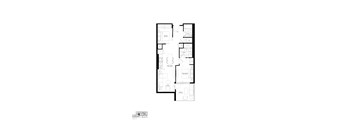 A black and white floor plan of a house with labeled rooms.