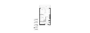 A black and white image of a floor plan for a house.
