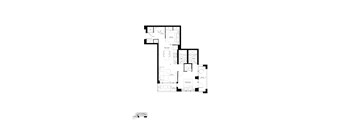 A black and white image of a floor plan for a house.
