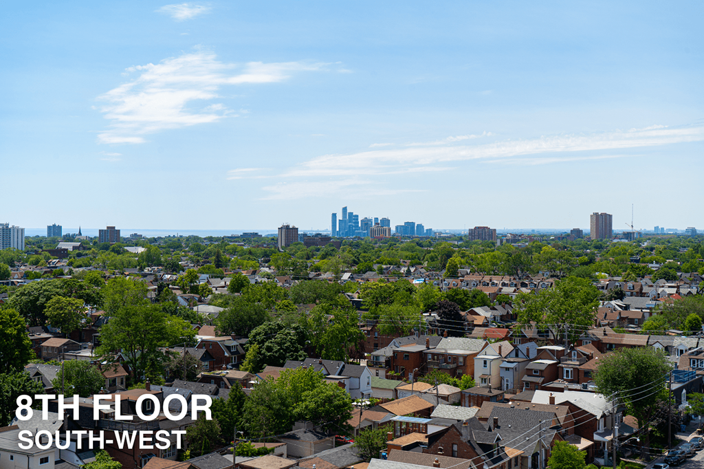 A view of a residential area with the text