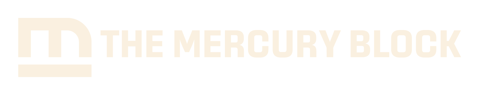 The image shows a logo with the text "THE MERCURY BLOCK".