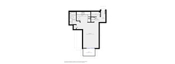 A floor plan of a room with dimensions and measurements.