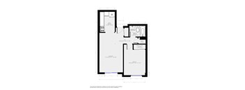 A floor plan of a house with a living room, bedrooms, and bathrooms with dimensions and measurements.