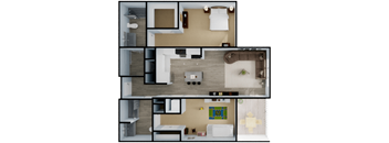 A series of images showing different layouts of a room.