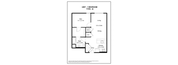 A black and white image of a floor plan for a bedroom.
