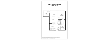 A floor plan for a 1 bedroom apartment with den.
