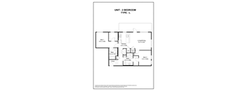 A drawing of a bedroom type L with a floor plan.