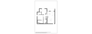 A black and white floor plan of a house with rooms and furniture.