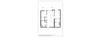 A black and white floor plan of a house with rooms and corridors.