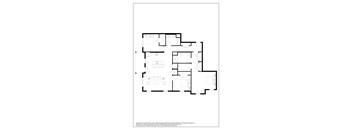 A black and white floor plan of a house with rooms and corridors.