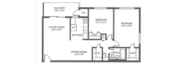 A black and white image of a floor plan for a house.