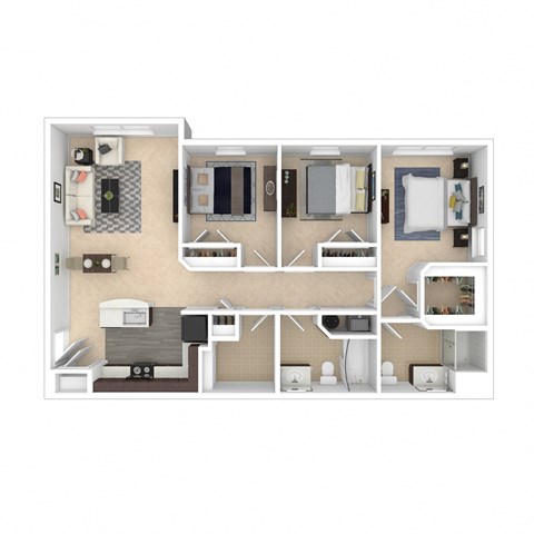the 1190 sqft floor plan  1 bedroom  1190 square feet