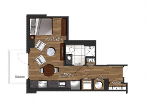 a floor plan of a house with a bedroom and a bathroom