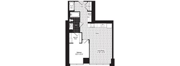 a floor plan of a small house with a garage
