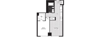 a floor plan of a house with a bedroom and a bathroom