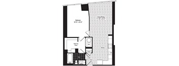 floor plan of the upper level of a floor plan for an apartment with a closet