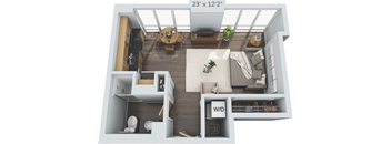 Studio 1 bath at Clayton on the Park Apartments, Clayton, Missouri