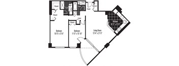 a blueprint of a floor plan of a house with a broomstick