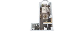 Studio 1 bath A at Clayton on the Park Apartments, Clayton