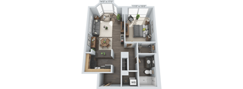1 bed 1 bath A at Clayton on the Park Apartments, Missouri, 63105