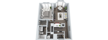 1 bed 1 bath B at Clayton on the Park Apartments, Clayton, MO, 63105