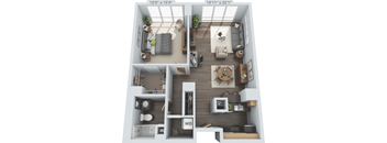 1 bed 1 bath C at Clayton on the Park Apartments, Clayton, MO