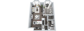 1 bed 1 bath E at Clayton on the Park Apartments, Clayton, Missouri