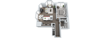 1 bed 1 bath D at Clayton on the Park Apartments, Clayton 63105