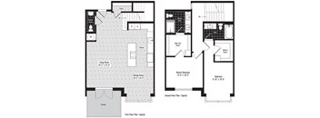 two floor plan of a house with a garage and a loft