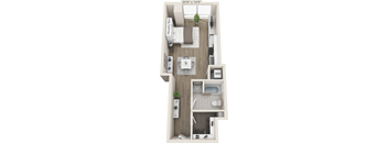 1 bedroom 1 bathroom D at Clayton on the Park Apartments, Missouri