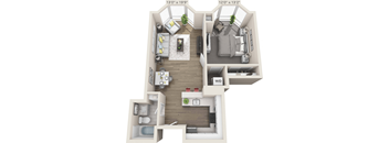 1 bedroom 1 bathroom B at Clayton on the Park Apartments, Clayton, Missouri