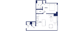 1 bed 1 bath A at Two Twelve Clayton Apartments, Clayton 63105
