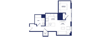 Studio 1 bath A at Two Twelve Clayton Apartments, Clayton, Missouri