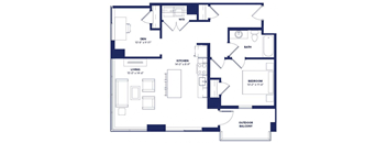 1 bed 1 bath B at Two Twelve Clayton Apartments, Missouri