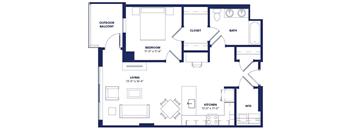 1 bed 1 bath E at Two Twelve Clayton Apartments, Clayton, MO
