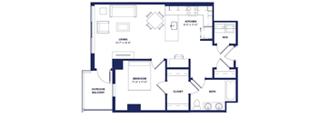 1 bed 1 bath F at Two Twelve Clayton Apartments, Clayton 63105