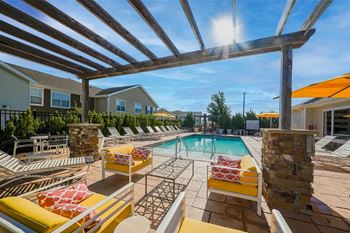 our apartments have a resort style pool with lounge furniture