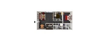 2 Bed, 2 Bath - 994 SF