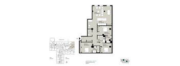 A floor plan for a three bedroom unit at Worthy Yards shows the layout of the rooms.
