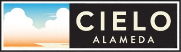 A sign with the word "CIELO" in white letters on a black background.