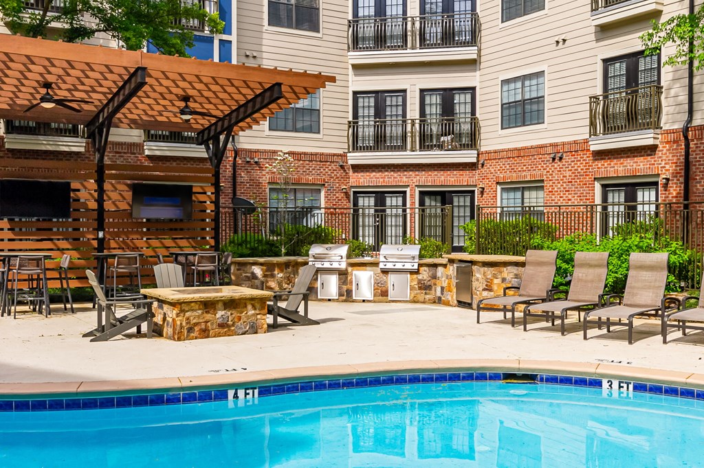 our apartments have a swimming pool and a patio