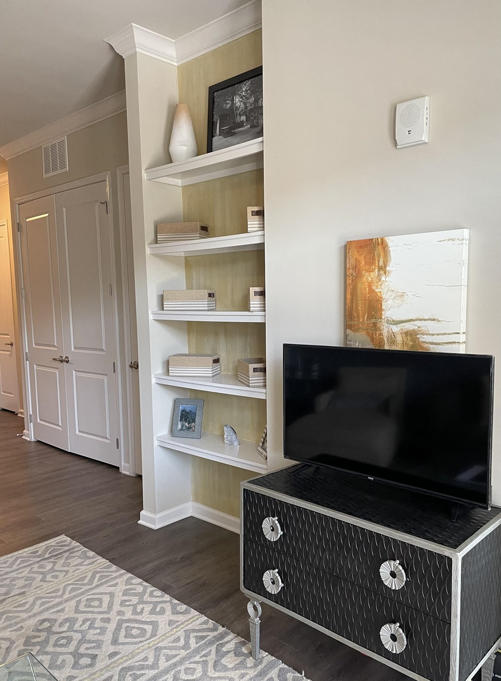 a tv in a living room