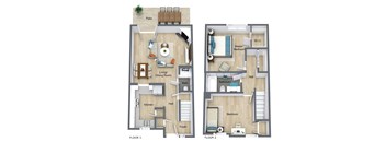 2 Bedroom 1.5 Bathroom Townhome