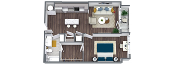 D 1 Bed Floorplan Charlottesville Apartments