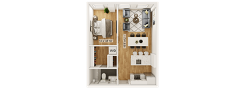 Marshall Floor Plan | 576 Sq. Ft. at Residences at Richmond Trust, Richmond, VA