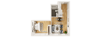 Franklin Floor Plan | 530 Sq. Ft. at Residences at Richmond Trust, Richmond, 23219