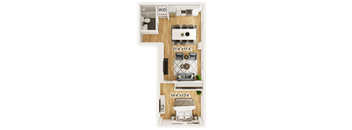 Grace Floor Plan | 653 Sq. Ft. at Residences at Richmond Trust, Richmond, Virginia