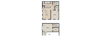 2 Bed 2 Bath Floor Plan | 915 Sq. Ft. at Orleans Apartments Apartments, Columbus, Ohio, 43221
